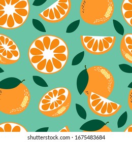 
Seamless vector pattern with oranges.