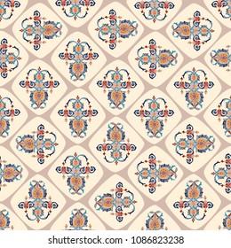 Seamless vector pattern with oriental motifs and ornaments. Morocco.Can be used for printing on paper, jewelry, in textiles, printing.