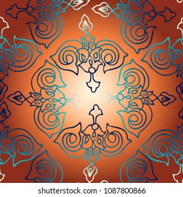 Seamless vector pattern with oriental motifs and ornaments. Morocco