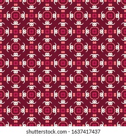 Seamless vector pattern with oriental motifs. Symmetric abstract ethnic ornament. Stylish design for printing on paper and textiles.