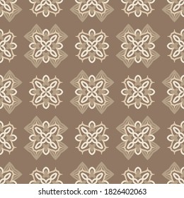 Seamless vector pattern with oriental motives. Background with abstract ornament in ethnic style. Textile design.
