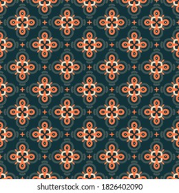 Seamless vector pattern with oriental motives. Background with abstract ornament in ethnic style. Textile design.
