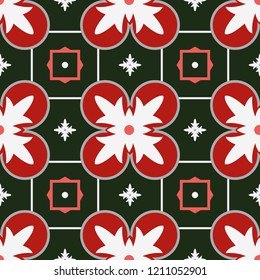 Seamless vector pattern with Oriental ornament. Perfect for fabrics, promotional products, notebooks. Traditional ethnic background.