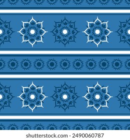 Seamless vector pattern with oriental ornament and stripes. Decorative print for textiles, wallpaper, fabrics, paper and other surfaces.