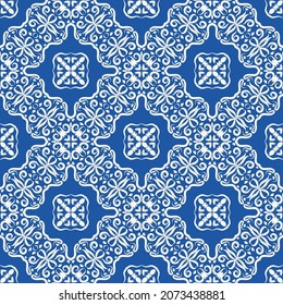 Seamless vector pattern with oriental ornaments. Abstract design for fabrics, wallpapers, paper and other surfaces. Boho textile print. 