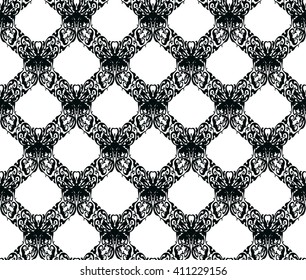 Seamless vector pattern of pattern and ornament, background, decorative borders and dividers isolated on design. EPS 8.
