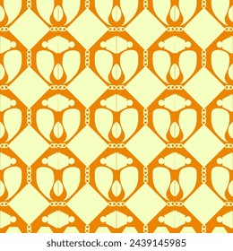 Seamless vector pattern, ornament with silhouettes of embellishments and paisley in trendy colors. Suitable for interior, wallpaper, fabrics, clothing, stationery.


