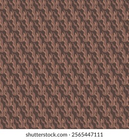 Seamless vector pattern of ornamental floral and botanical details in Mocha Mousse shades. Perfect for wallpapers, fabrics, and creative designs.