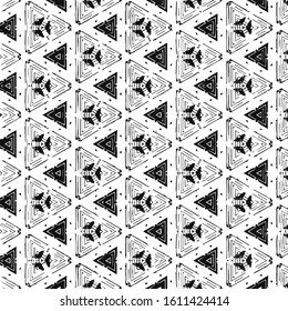 Seamless vector pattern in ornamental style. Geometric desing texture for gift.