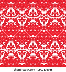 Seamless vector pattern of ornate floral elements
