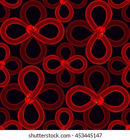 Seamless vector pattern. Ouroboros devouring its own tail. Witchcraft masonic, Infinity.