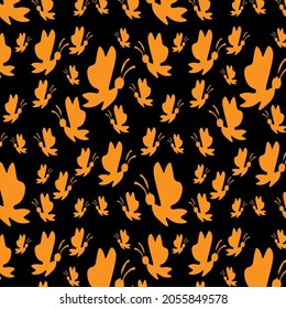 Seamless vector pattern outline abstract butterfly. Print for adult and children's clothing, stationery, gift wrapping, textiles.