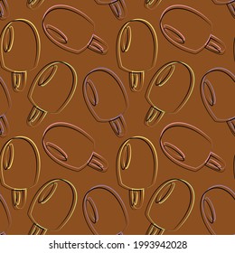 Seamless vector pattern with outline eskimo pie