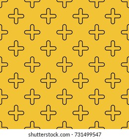 Seamless vector pattern with outlines pluses