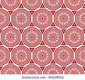 seamless vector pattern of ovals and circles. red gradient. vector illustration
