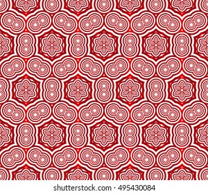 seamless vector pattern of ovals and circles. red gradient. vector illustration