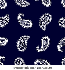 Nahtlose Vektormuster mit Paisley-Motiven. Vorlage für Hemden, Kleider, Schals und andere Textildesigns.