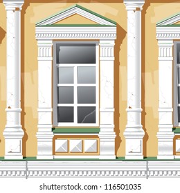 Seamless vector pattern with palace window in retro style