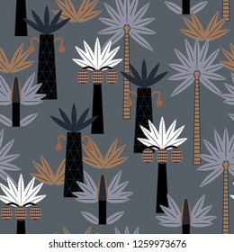 
Seamless vector pattern with palm trees