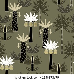 
Seamless vector pattern with palm trees