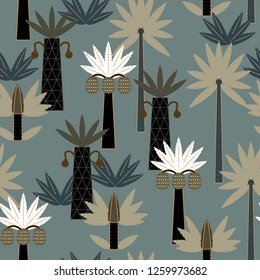 
Seamless vector pattern with palm trees