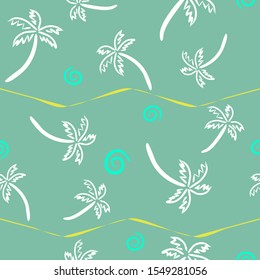 Seamless vector pattern with palm trees. Summer pattern. Vector illustration. Background for design.