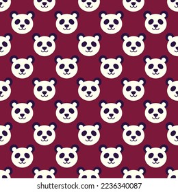 Seamless vector pattern of panda head for printing and wrapping 