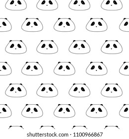 Seamless vector pattern with pandas on a white background. Design for textiles, paper, fabric, bedding, web, backpacks.