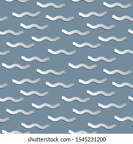 A seamless vector pattern with papercut ocean waves in muted neutral colors. Surface print design. Great for backgrounds, gift wrap,