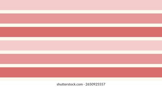 A seamless vector pattern of pastel pink stripes in a clean, minimal style. Ideal for wrapping paper, fabric design, or modern stationery backgrounds.