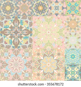 Seamless vector pattern. Patchwork. in arabic style. Abstract illustration