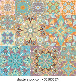 Seamless vector pattern. Patchwork. in arabic style. Abstract illustration