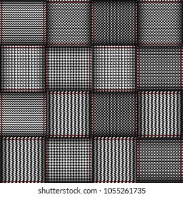 Seamless vector pattern. Patchwork of Classic Glen Plaid patterns. Vector image.