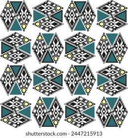 Seamless vector pattern with patchwork diamonds, reminiscent of precious Art Deco jewelry. Suitable for interior, wallpaper, fabrics, clothing, stationery.
