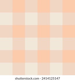 Seamless vector pattern, peach and cream white gingham textile print, great for fabric