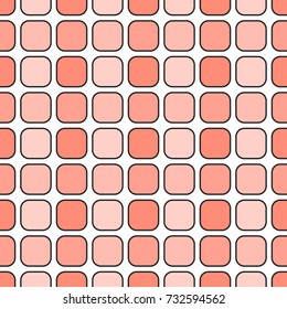 Seamless vector pattern with peach rounded squares
