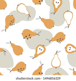 Seamless vector pattern with pear.