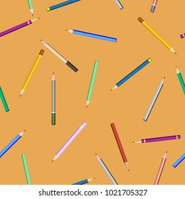 Seamless vector pattern with pencils