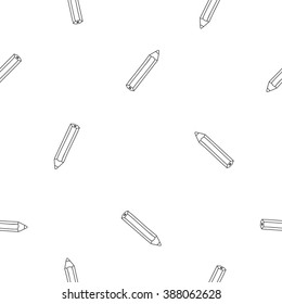 Seamless vector pattern of pencils on a white background.