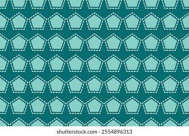 Seamless vector pattern with pentagons in dotted outline. Simple geometric print for textiles, fabrics, wallpapers, paper and other surfaces.