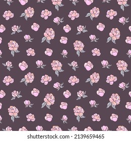 Seamless vector pattern of peonies. Background for greeting card, website, printing on fabric, gift wrap, postcard and wallpapers. 