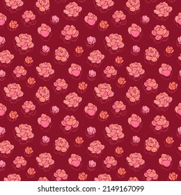 Seamless vector pattern of peonies. Background for greeting card, website, printing on fabric, gift wrap, postcard and wallpapers.