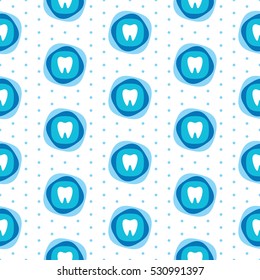 Seamless vector pattern. Perfect background for a dentist or dental clinic with a nice tiny polka dot. Fresh blue color.