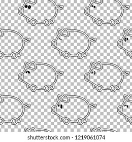 Seamless vector pattern with pigs.