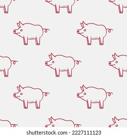 Seamless vector pattern with pigs