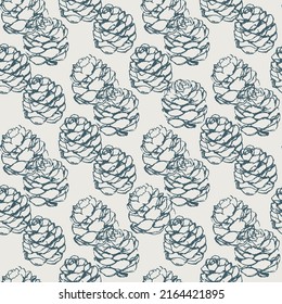 Seamless vector pattern from pine cones. Nature seamless pattern for wrapping, textile print, card.