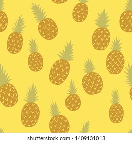 Seamless vector pattern with pineapples