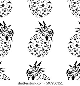 Seamless vector pattern with pineapples