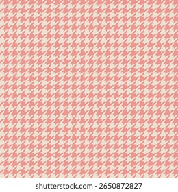 Seamless vector pattern pink cream houndstooth background stylish textile fashion fabric texture elegant retro check print minimal geometric decorative pattern classic feminine soft abstract