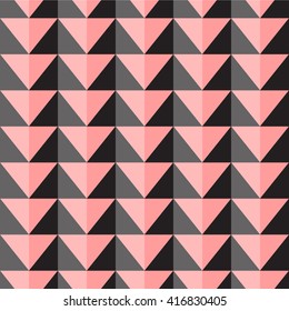 Seamless vector pattern with pink and gray triangles. Wallpaper, pattern fills, web page background, surface textures.